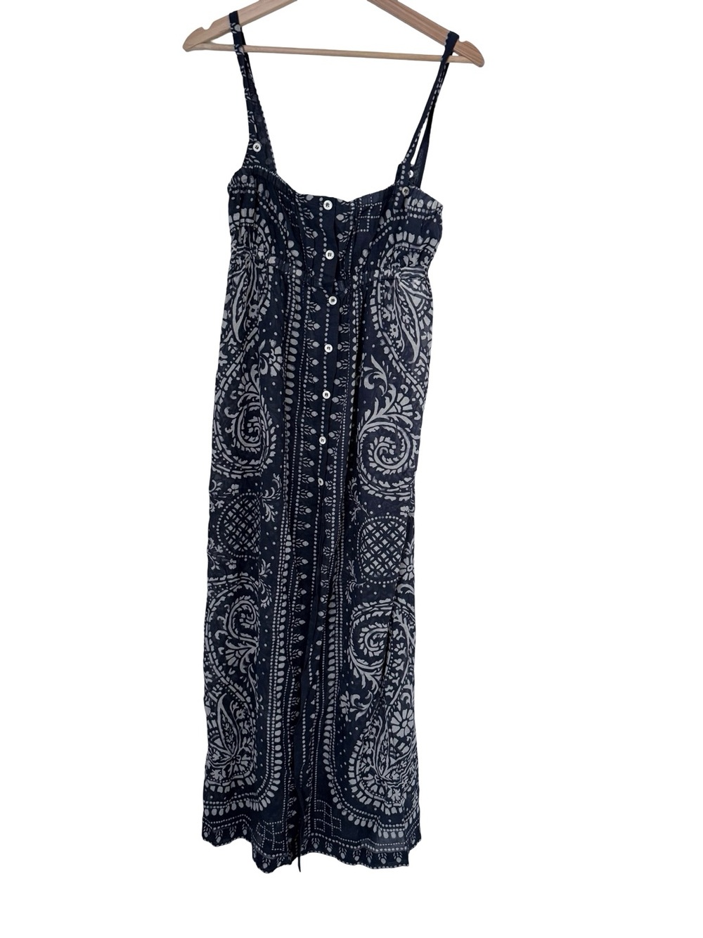 Coast Weber & Ahaus Made Italy Cotton Paisley Maxi Beach Cover Up Dress Sz